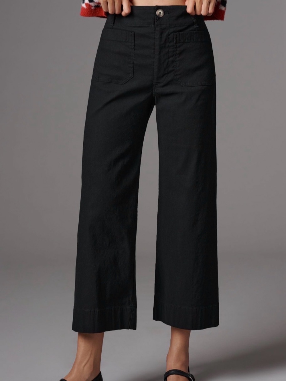 MAEVE • NWT the Colette high rise wide leg crop pants Size 32 magic fabric - Picture 2 of 12